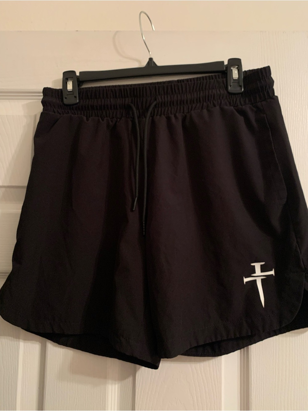 Three Nails Shorts Mens Medium Black Running 7”Athletic Gym Training